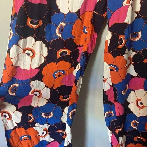 Jules & Leopold Floral Pull On Wide Leg Pants Boho Hippie 70s Size Medium New - Picture 3 of 13